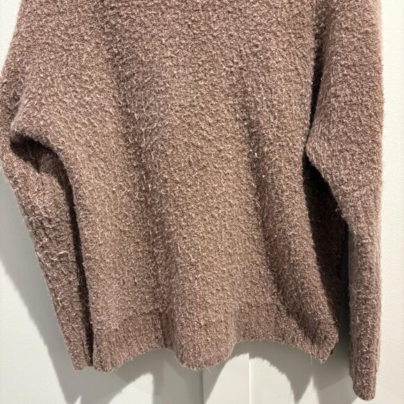 Sleeping On Snow Sweater Women Small Brown Boucle Fuzzy Crewneck Anthropologie - Picture 4 of 11